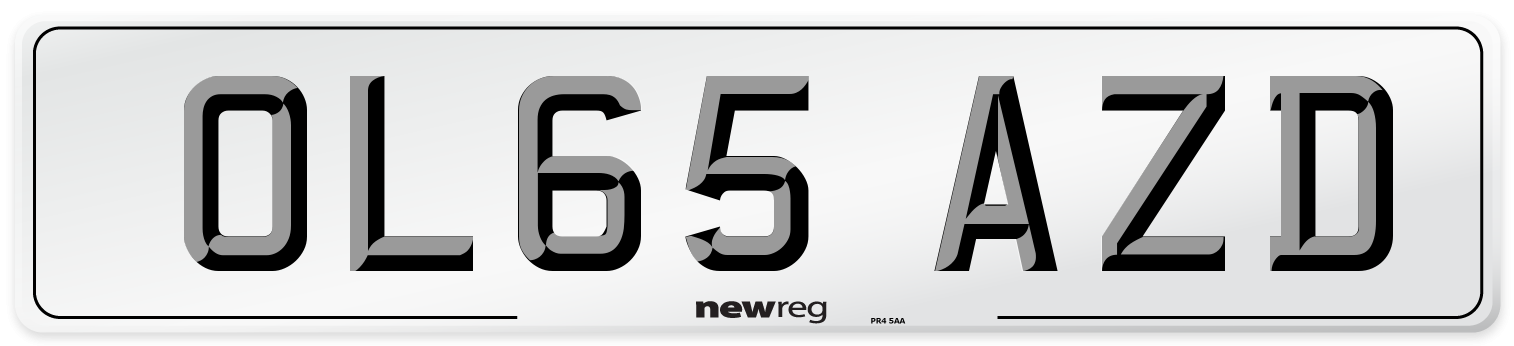 OL65 AZD Number Plate from New Reg
